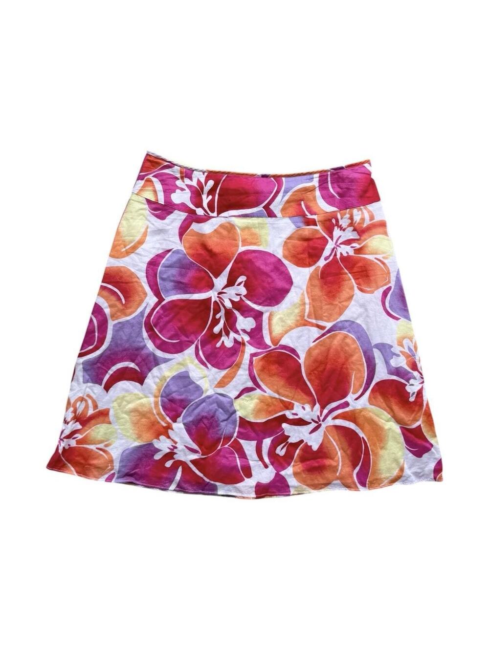 Vintage Y2K Hawaiian Floral Skirt Size 12
